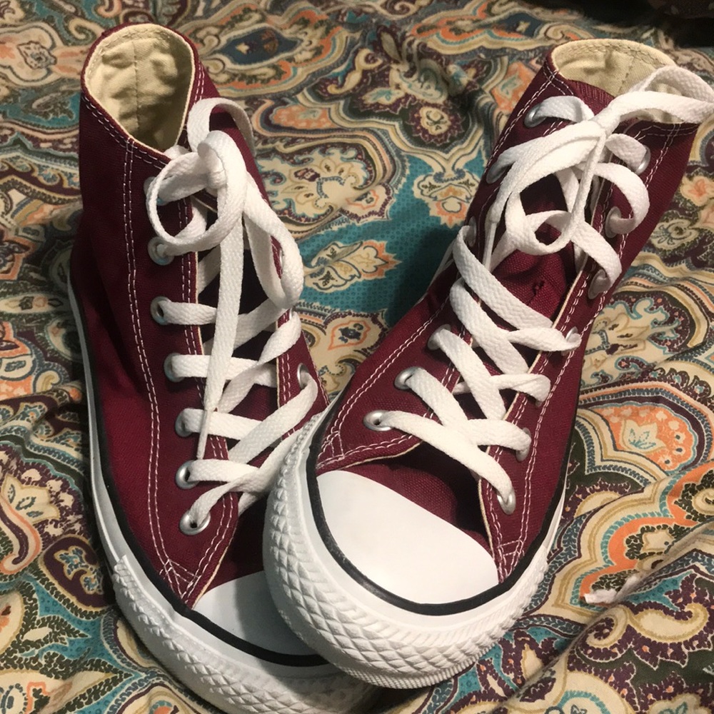 FINAL SALE!!! High top maroon AllStar Converse.